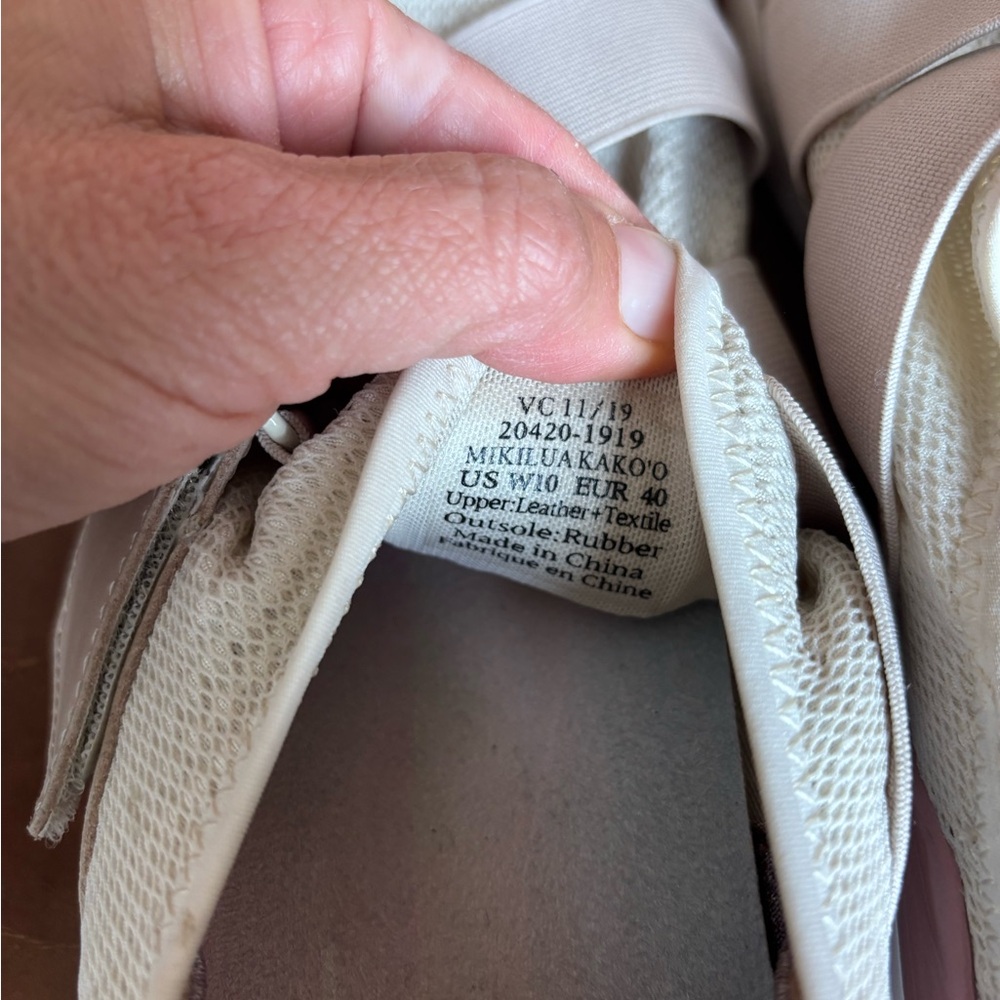 Olukai Mikilua Kako’o Women's Beige Pink Leather Slip On Strap Sneakers Size 10 - Picture 7 of 9